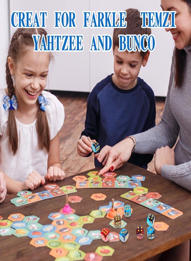 Kifmurase 144 Pcs 12MM 6 Sided Mini Dice Set, Pearl Pattern Game Tiny Dices Mable Two Colors D6 Game Standard Dices with Portable Plastic Box for Yahtzee and Teaching Math Learning (4 Color) - Image 5
